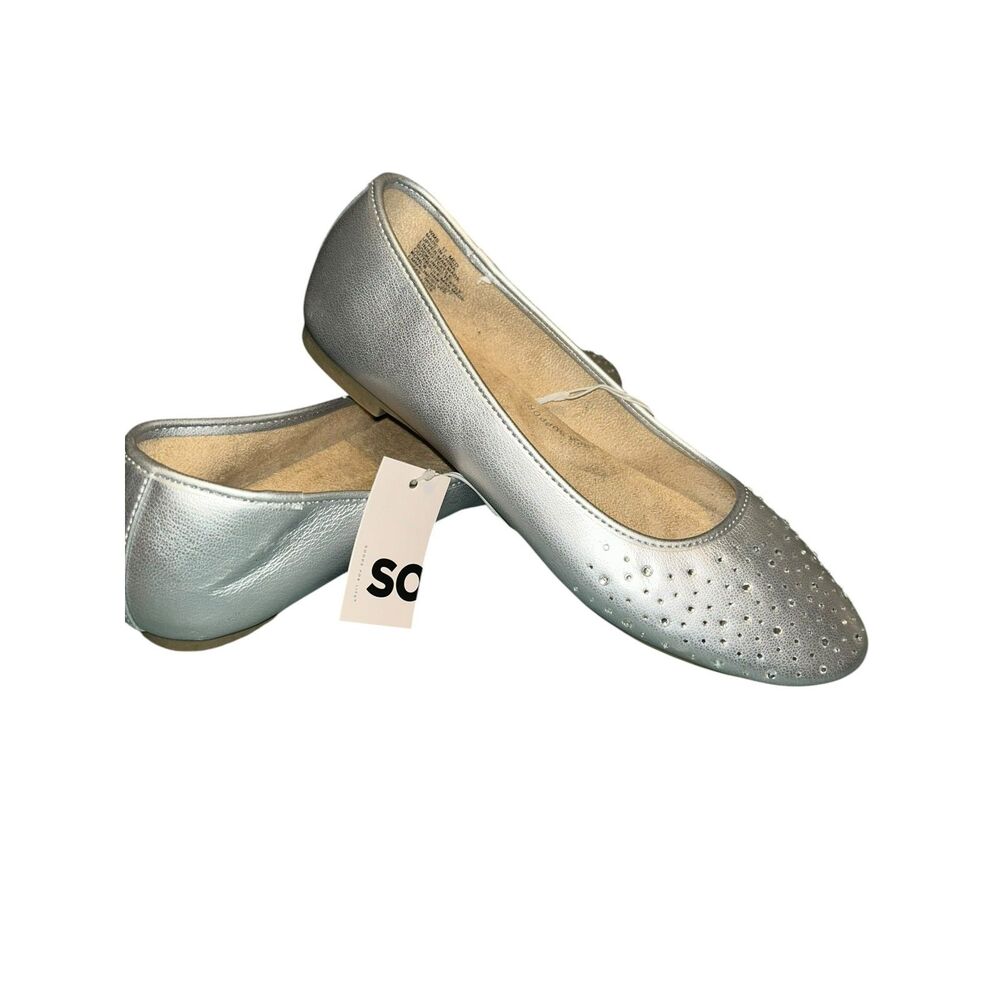 Silver Rhinestone Ballet Flats - Picture 4 of 4